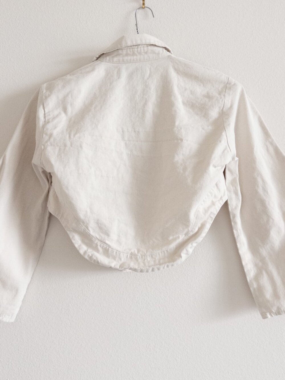 Selfi Two Wave Shirt Cropped Button Down Asymmetrical 100% Cotton, Size S - Picture 9 of 9